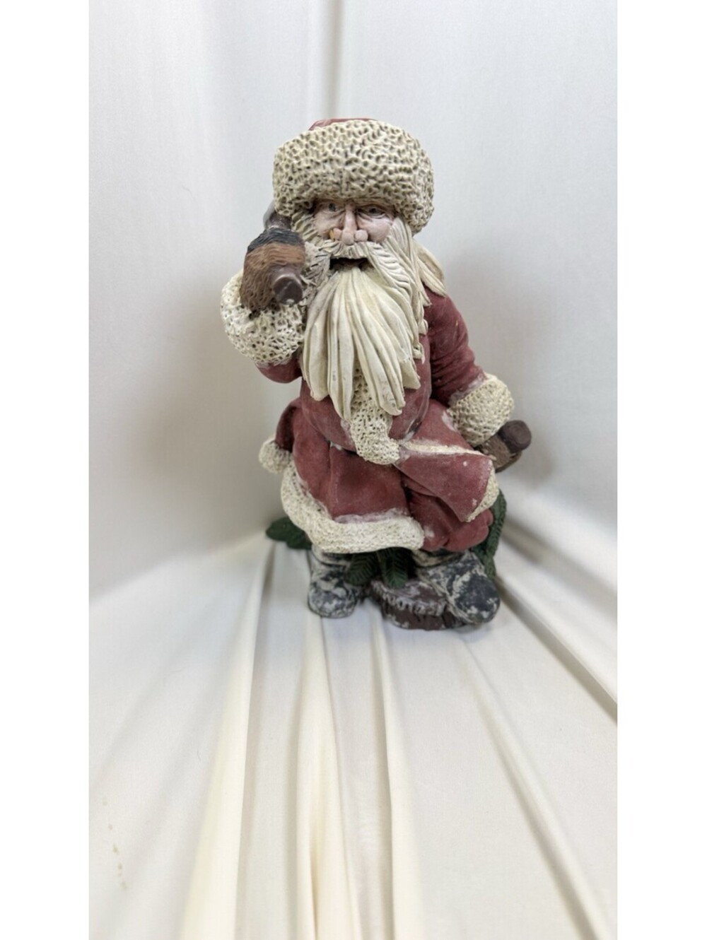 Vintage Santa Claus Figure with Tree & Ax Christmas Holiday Decor 8in